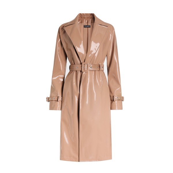 Dolce & Gabbana Coated faux leather trench coat