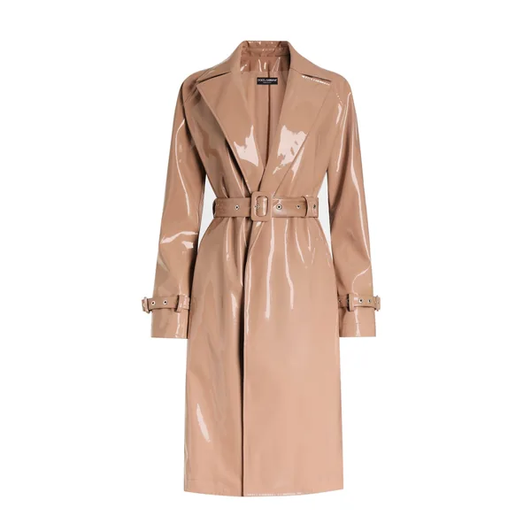 Dolce & Gabbana Coated faux leather trench coat