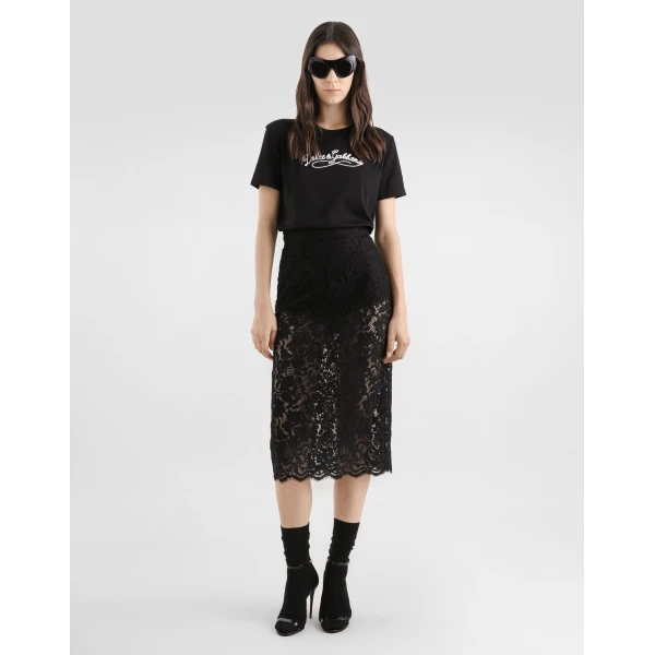 Dolce & Gabbana Cordonetto lace midi skirt, view 2
