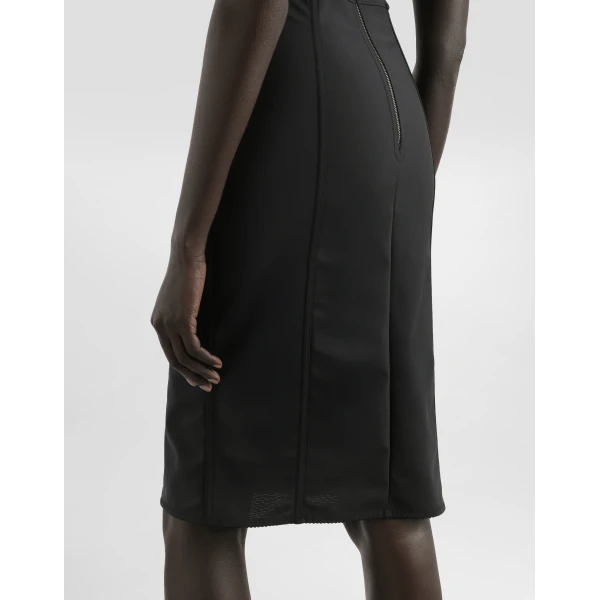 Dolce & Gabbana Corset-style midi dress in powernet and lace, view 5