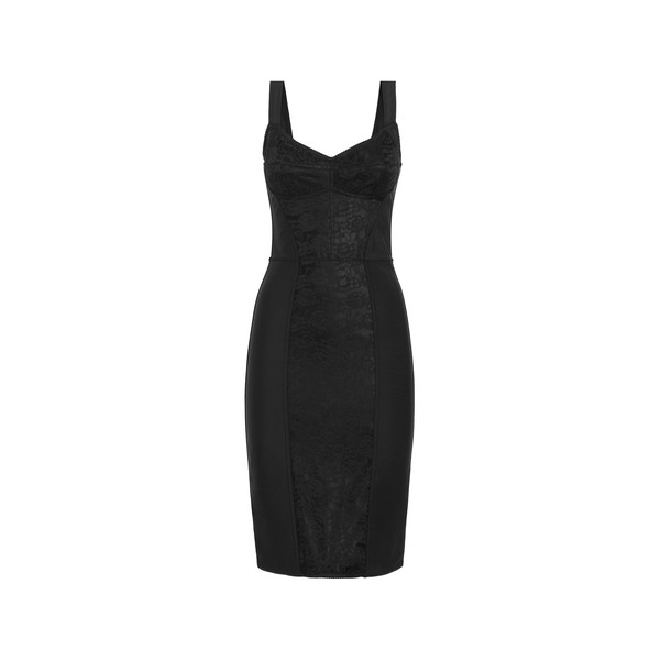 Dolce & Gabbana Corset-style midi dress in powernet and lace