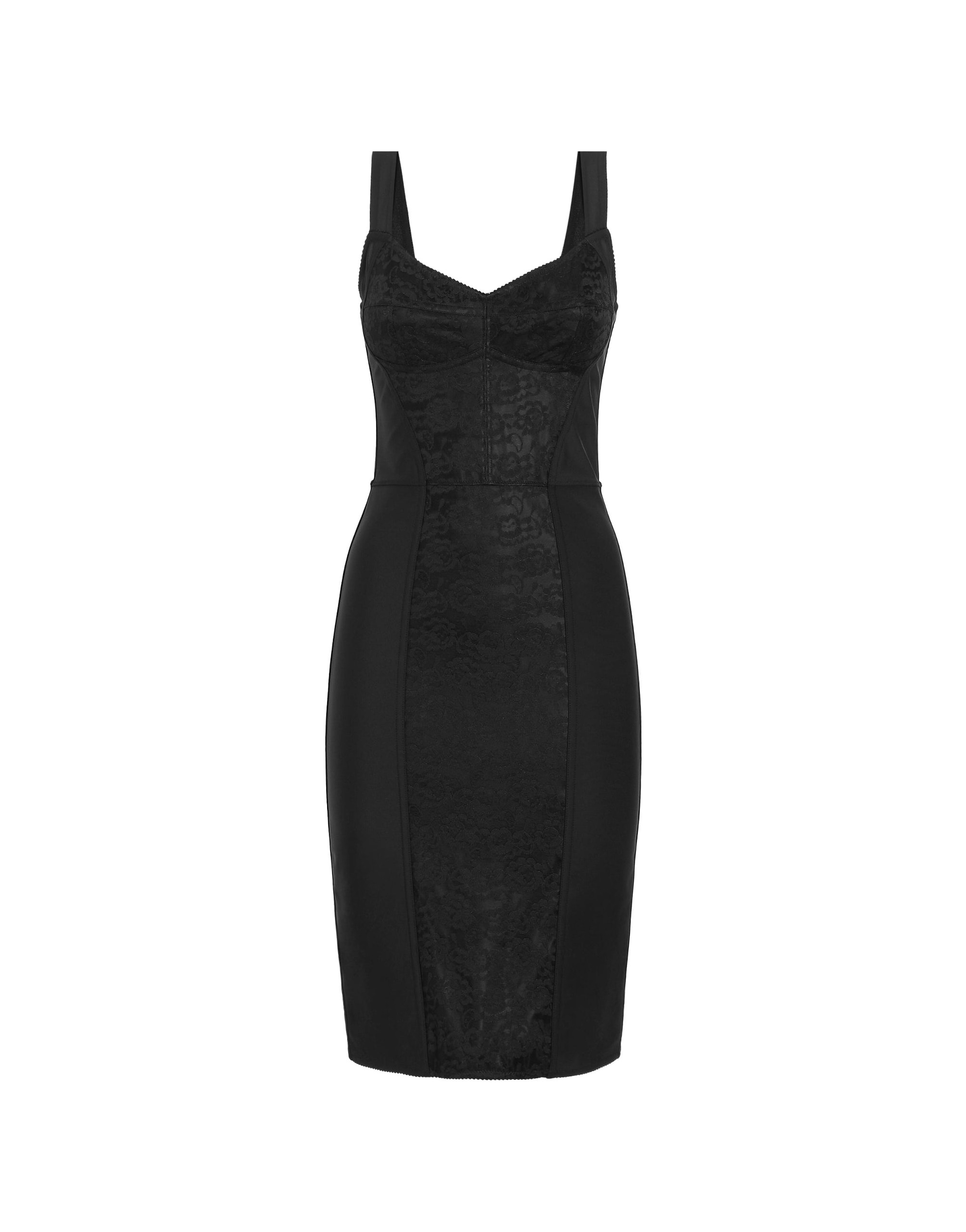 Dolce & Gabbana Corset-style midi dress in powernet and lace