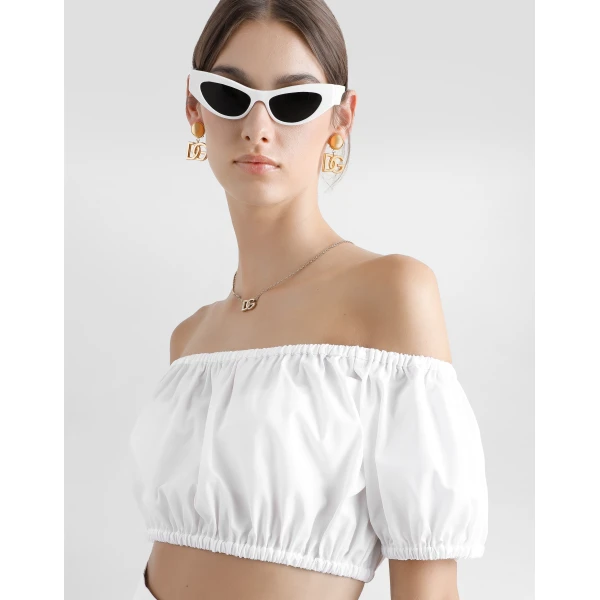 Dolce & Gabbana Cotton Bardot-neck top, view 5