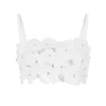 Dolce & Gabbana Cotton bralette top with cut-out embroidery and rhinestone embellishment