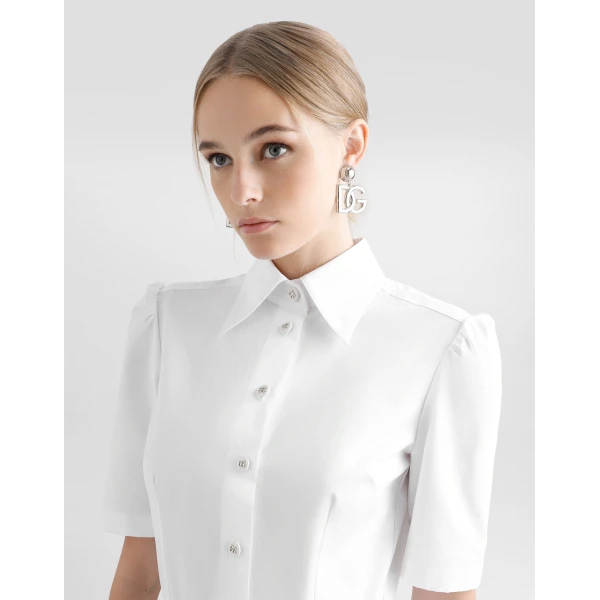 Dolce & Gabbana Cotton calf-length shirt dress, view 4