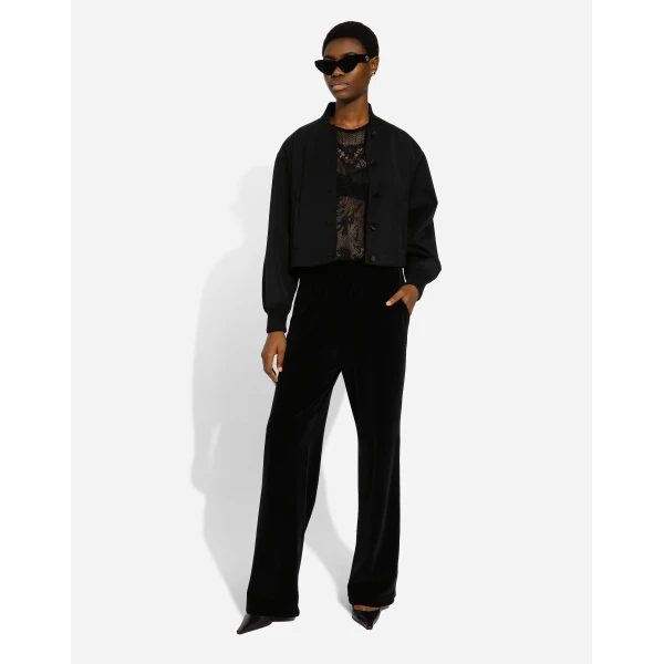 Dolce & Gabbana Cotton chenille jogging pants with DG logo, view 2