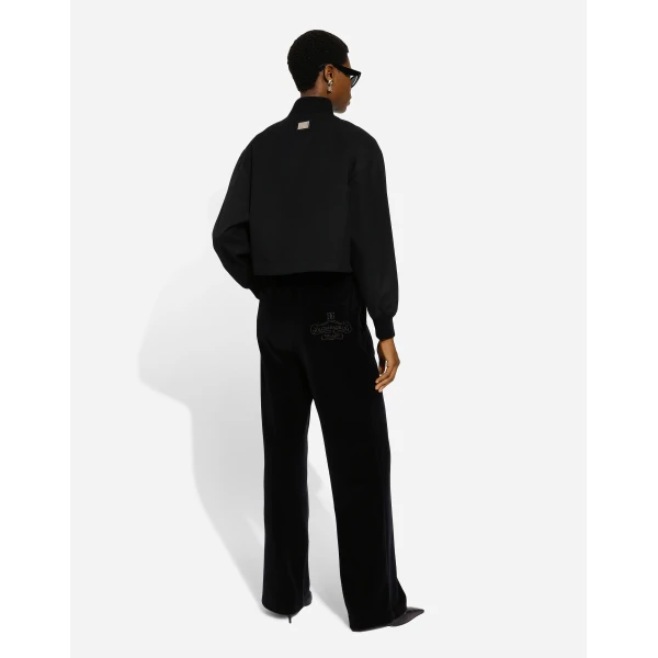 Dolce & Gabbana Cotton chenille jogging pants with DG logo, view 3