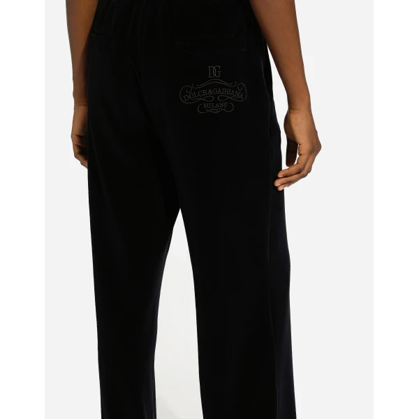 Dolce & Gabbana Cotton chenille jogging pants with DG logo, view 4