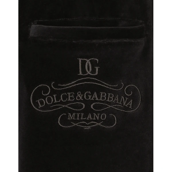 Dolce & Gabbana Cotton chenille jogging pants with DG logo, view 6