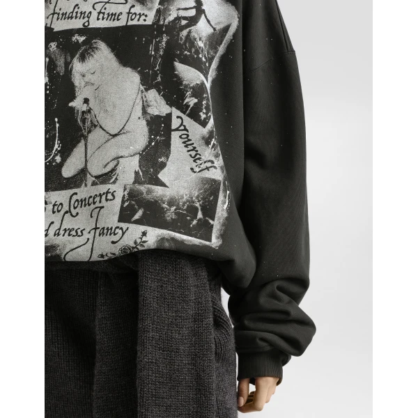 Dolce & Gabbana Cotton crew neck sweatshirt with print Top, view 3
