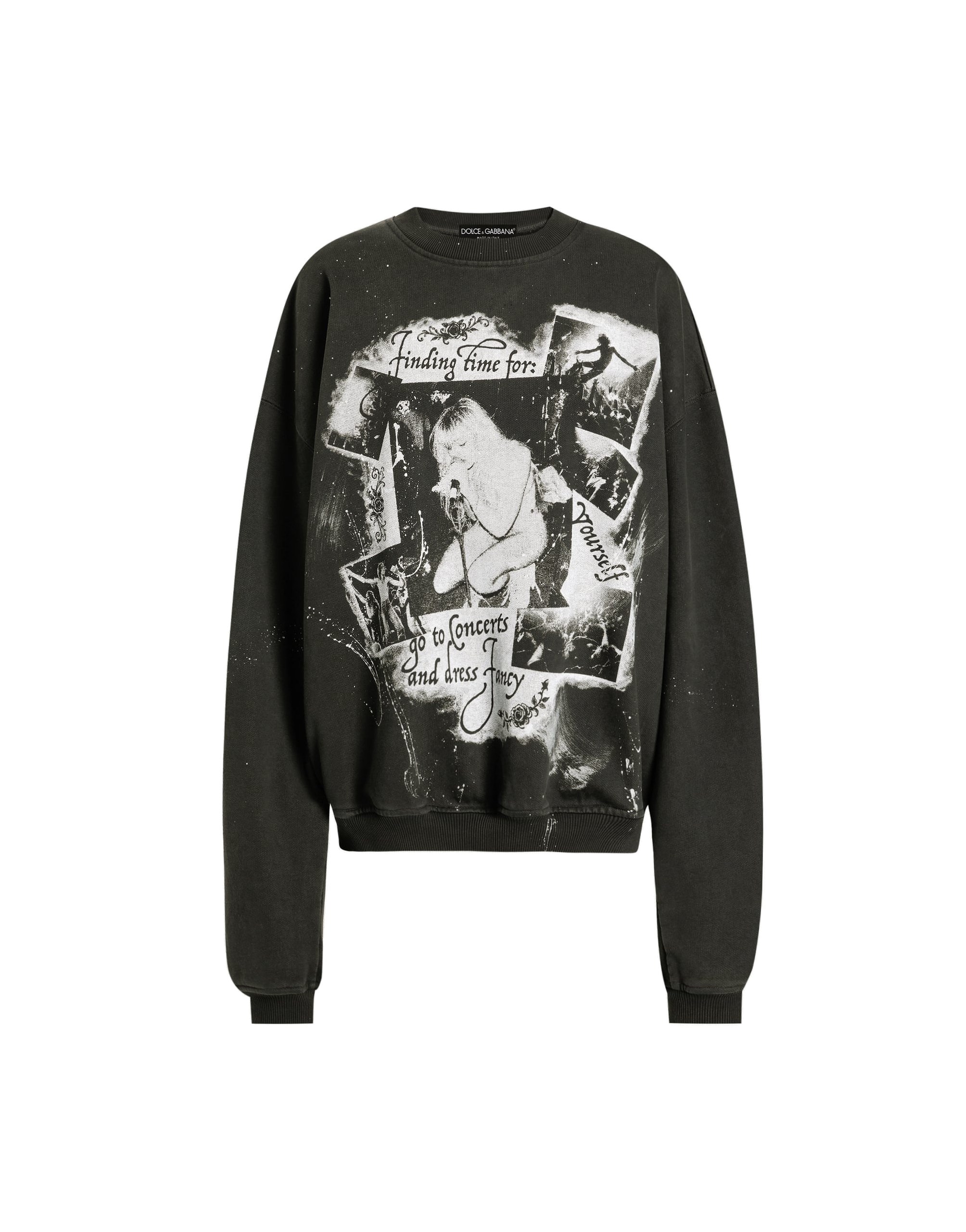 Dolce & Gabbana Cotton crew neck sweatshirt with print