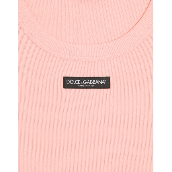 Dolce & Gabbana Cotton cropped tank top with logo, view 3
