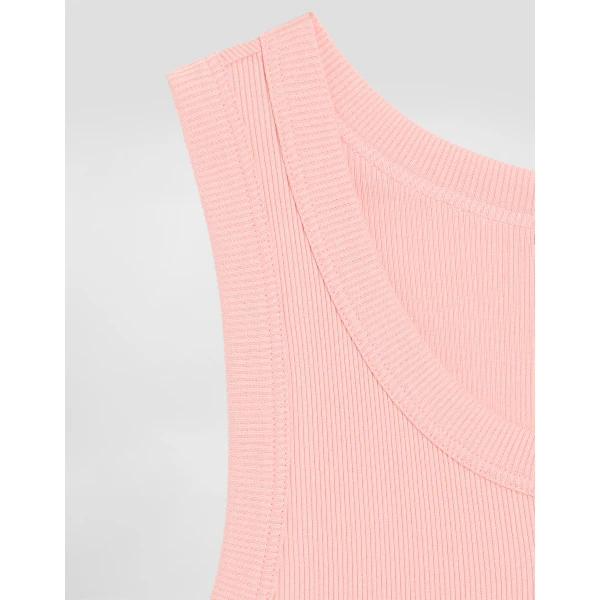 Dolce & Gabbana Cotton cropped tank top with logo, view 4