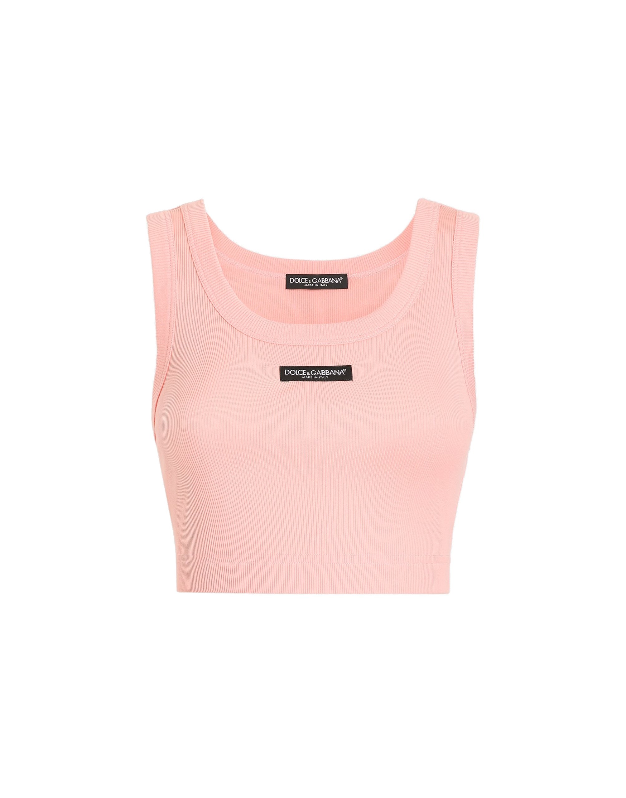 Dolce & Gabbana Cotton cropped tank top with logo