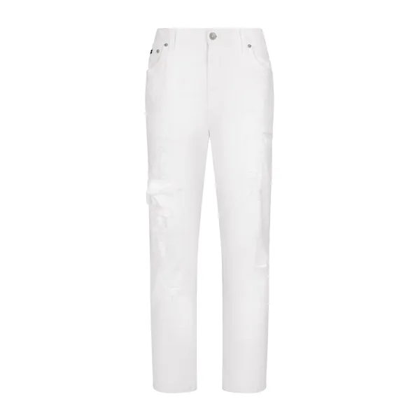 Dolce & Gabbana Cotton denim jeans with rips