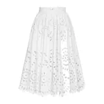 Dolce & Gabbana Cotton midi circle skirt with cut-out detailing