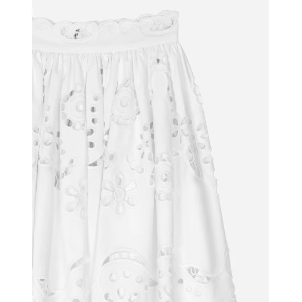 Dolce & Gabbana Cotton midi circle skirt with cut-out detailing, view 6