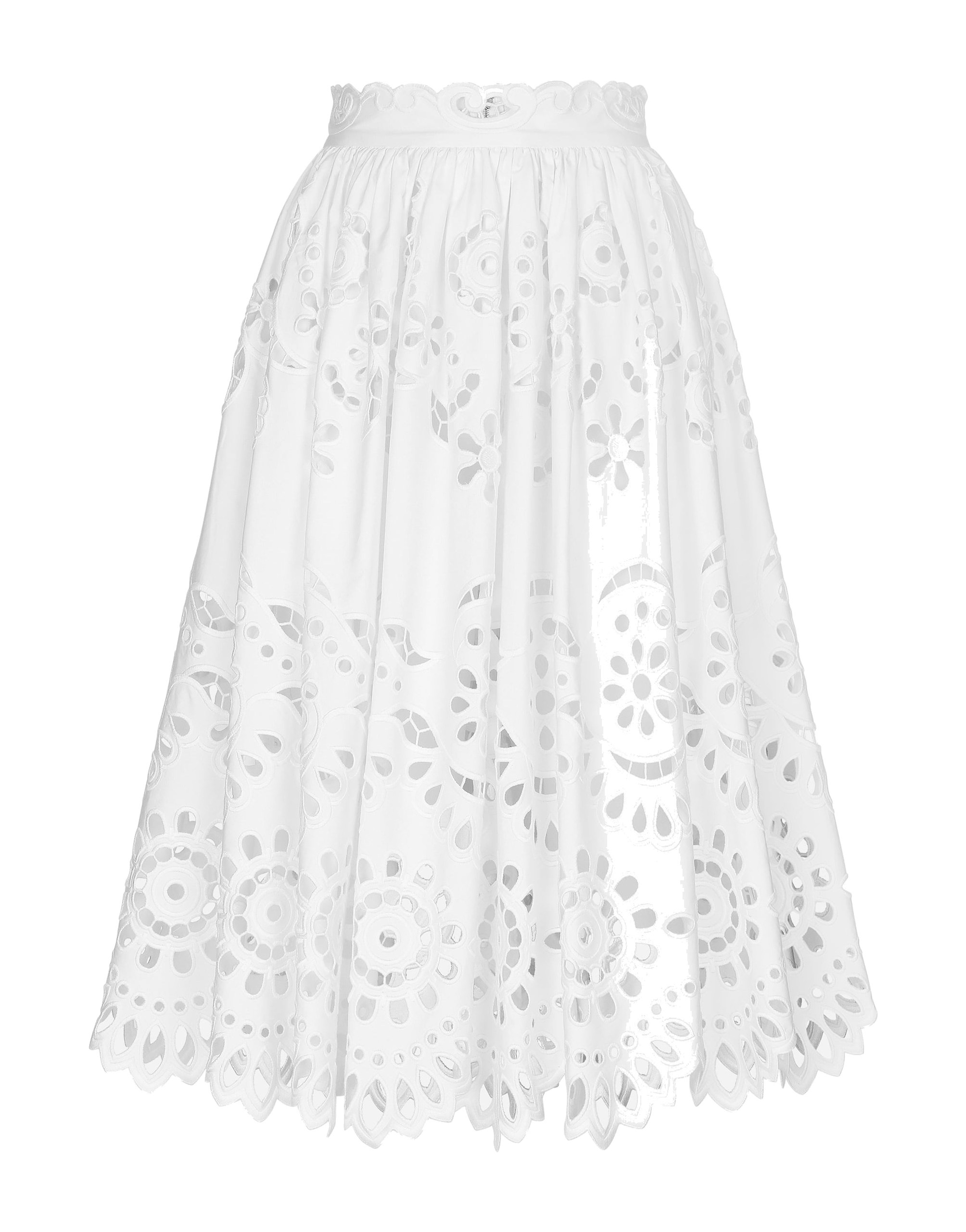 Dolce & Gabbana Cotton midi circle skirt with cut-out detailing