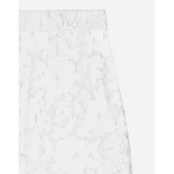 Dolce & Gabbana Cotton midi skirt with floral openwork detailing, view 6