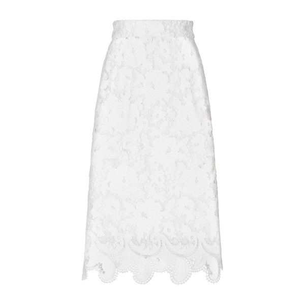 Dolce & Gabbana Cotton midi skirt with floral openwork detailing