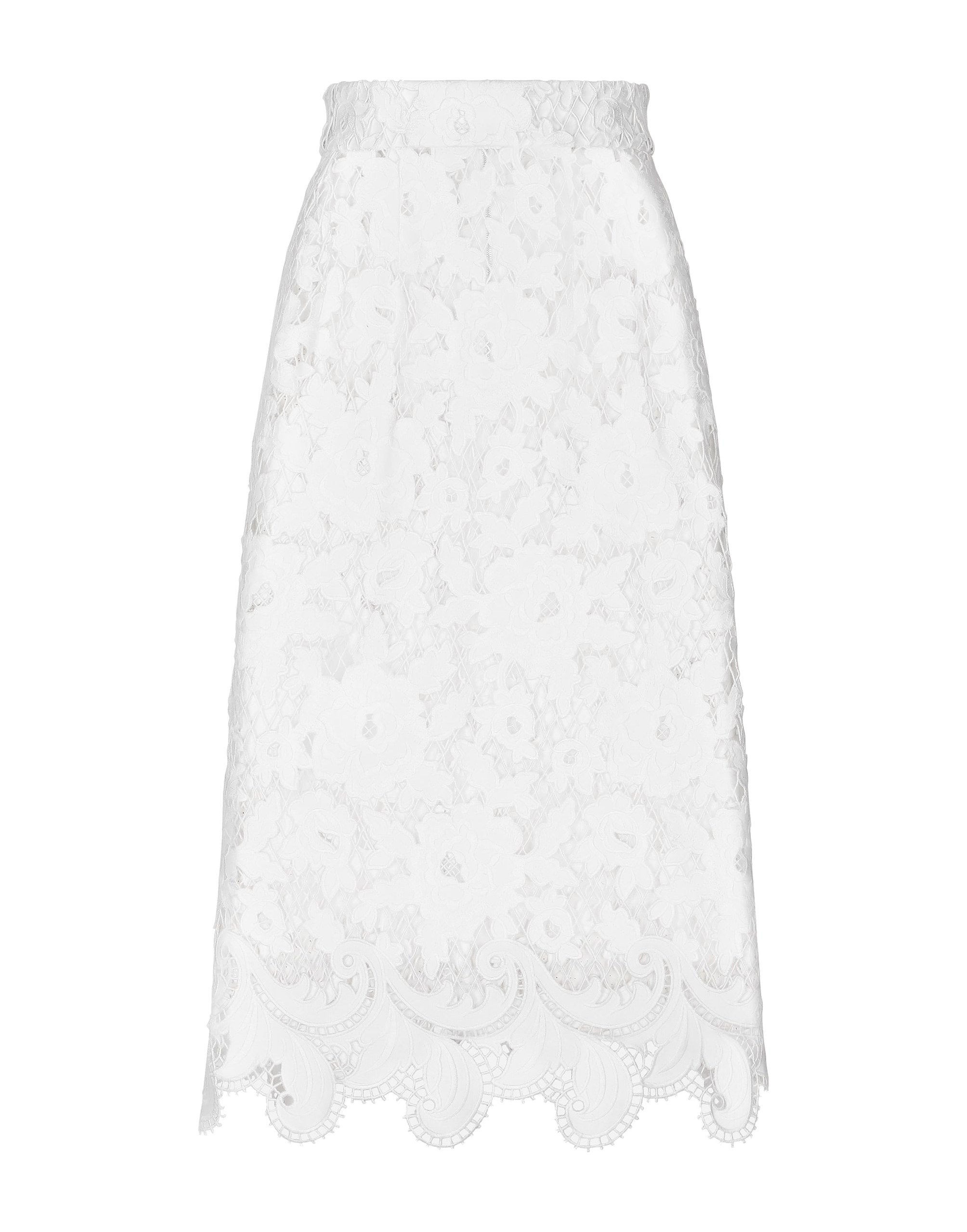 Dolce & Gabbana Cotton midi skirt with floral openwork detailing