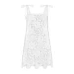 Dolce & Gabbana Cotton minidress with floral openwork embroidery Dress