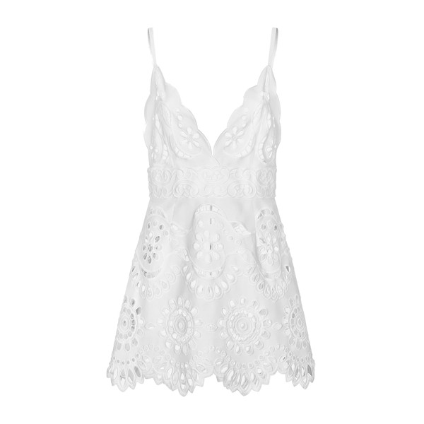 Dolce & Gabbana Cotton minidress with straps and cut-out detailing Dress