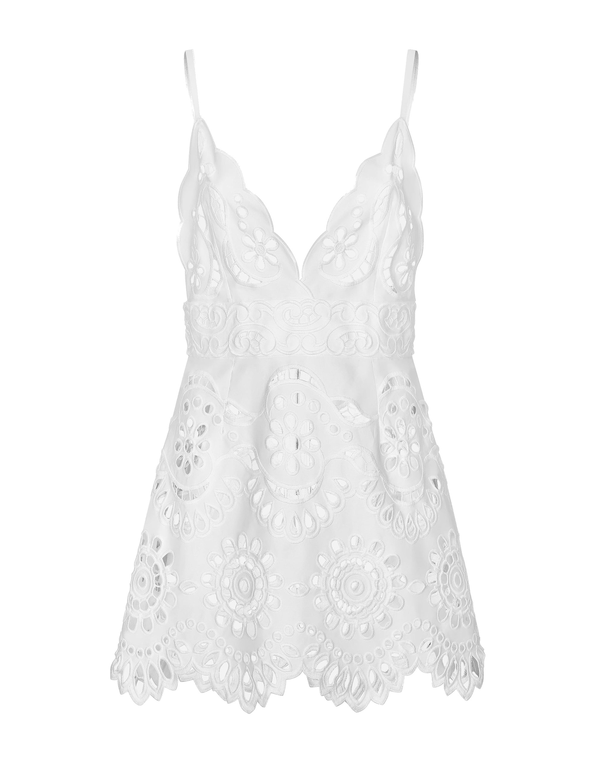 Dolce & Gabbana Cotton minidress with straps and cut-out detailing