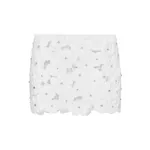 Dolce & Gabbana Cotton miniskirt with floral embroidery and rhinestone embellishment Skirt