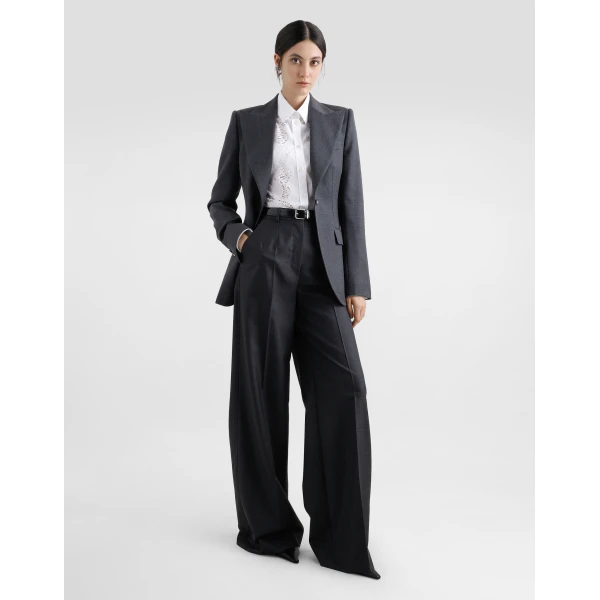 Dolce & Gabbana Cotton poplin shirt with lace inlay, view 2