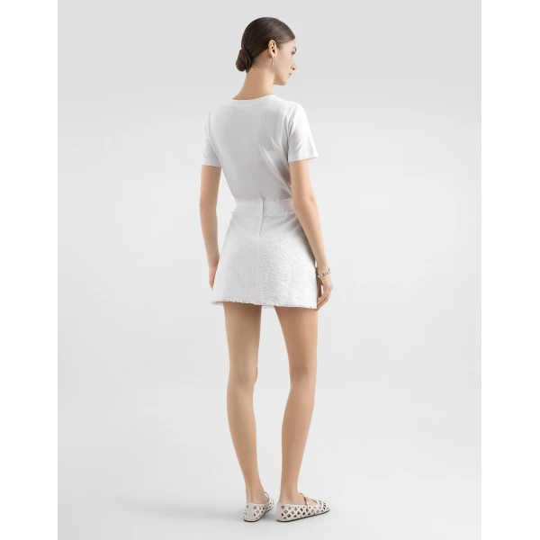 Dolce & Gabbana Cotton raschel tweed miniskirt Skirt, view 3