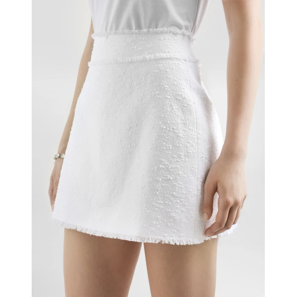 Dolce & Gabbana Cotton raschel tweed miniskirt Skirt, view 4