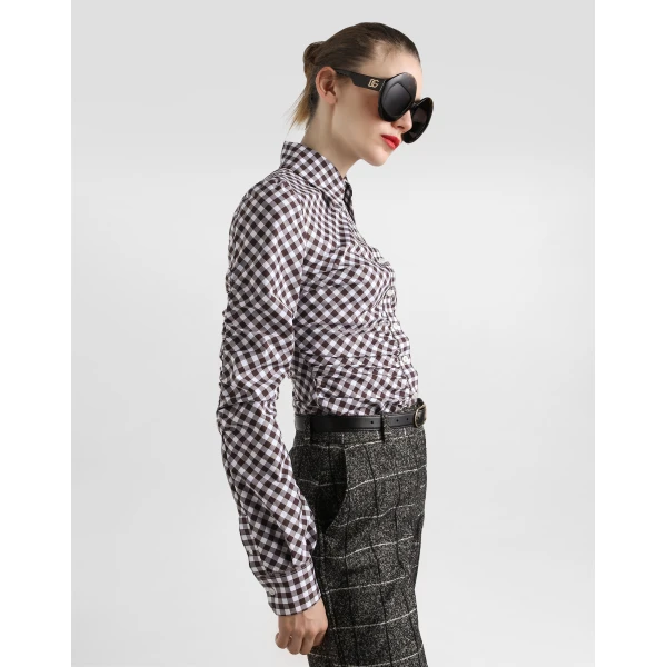 Dolce & Gabbana Cotton twill check shirt, view 2