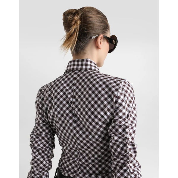 Dolce & Gabbana Cotton twill check shirt, view 3