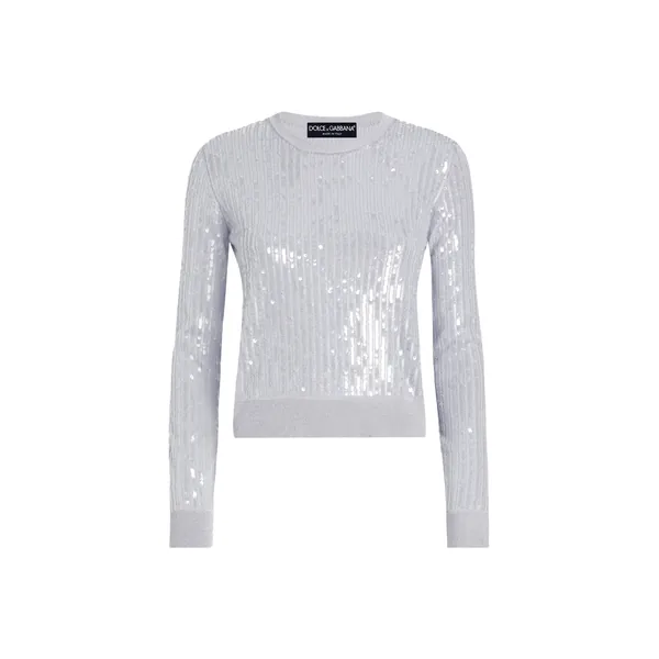 Dolce & Gabbana Crew-neck sweater with sequin embellishment
