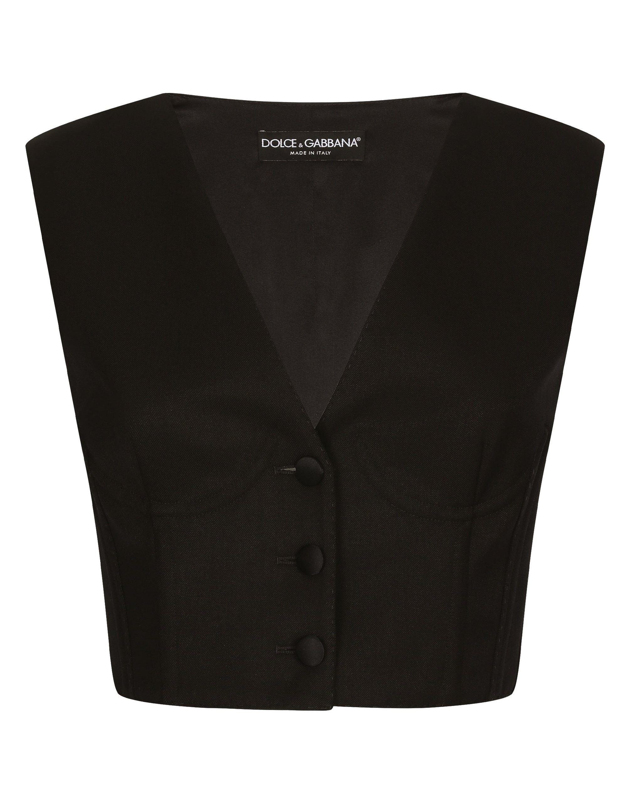 Dolce & Gabbana Cropped cady waistcoat with corset details