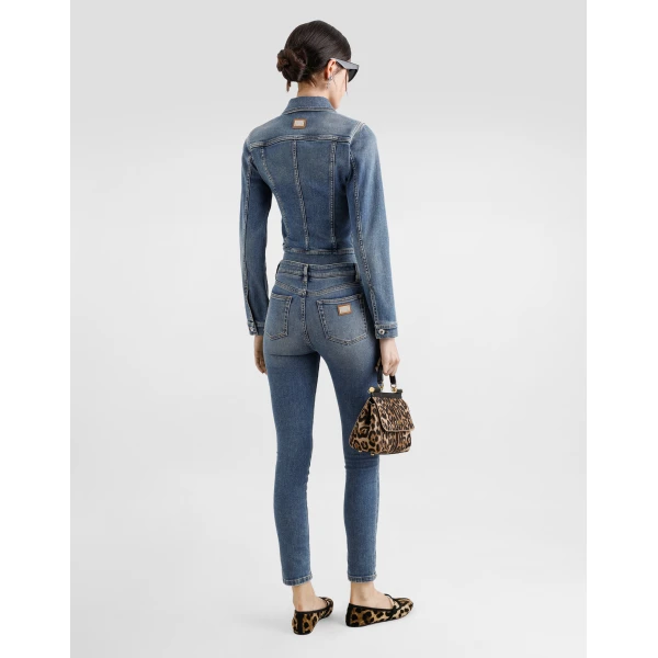 Dolce & Gabbana Cropped cotton denim jacket, view 3