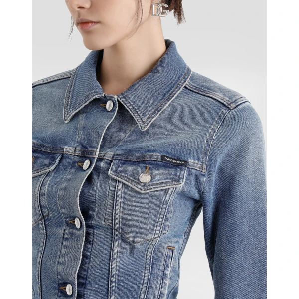 Dolce & Gabbana Cropped cotton denim jacket, view 4