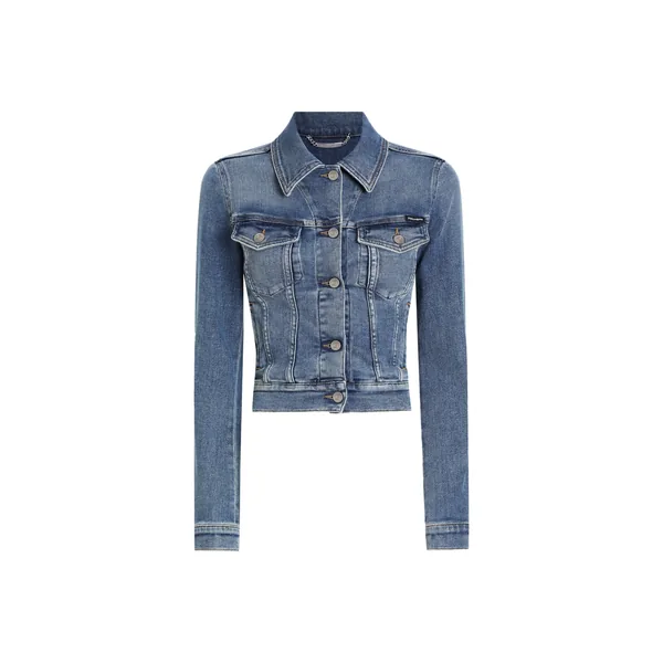 Cropped cotton denim jacket