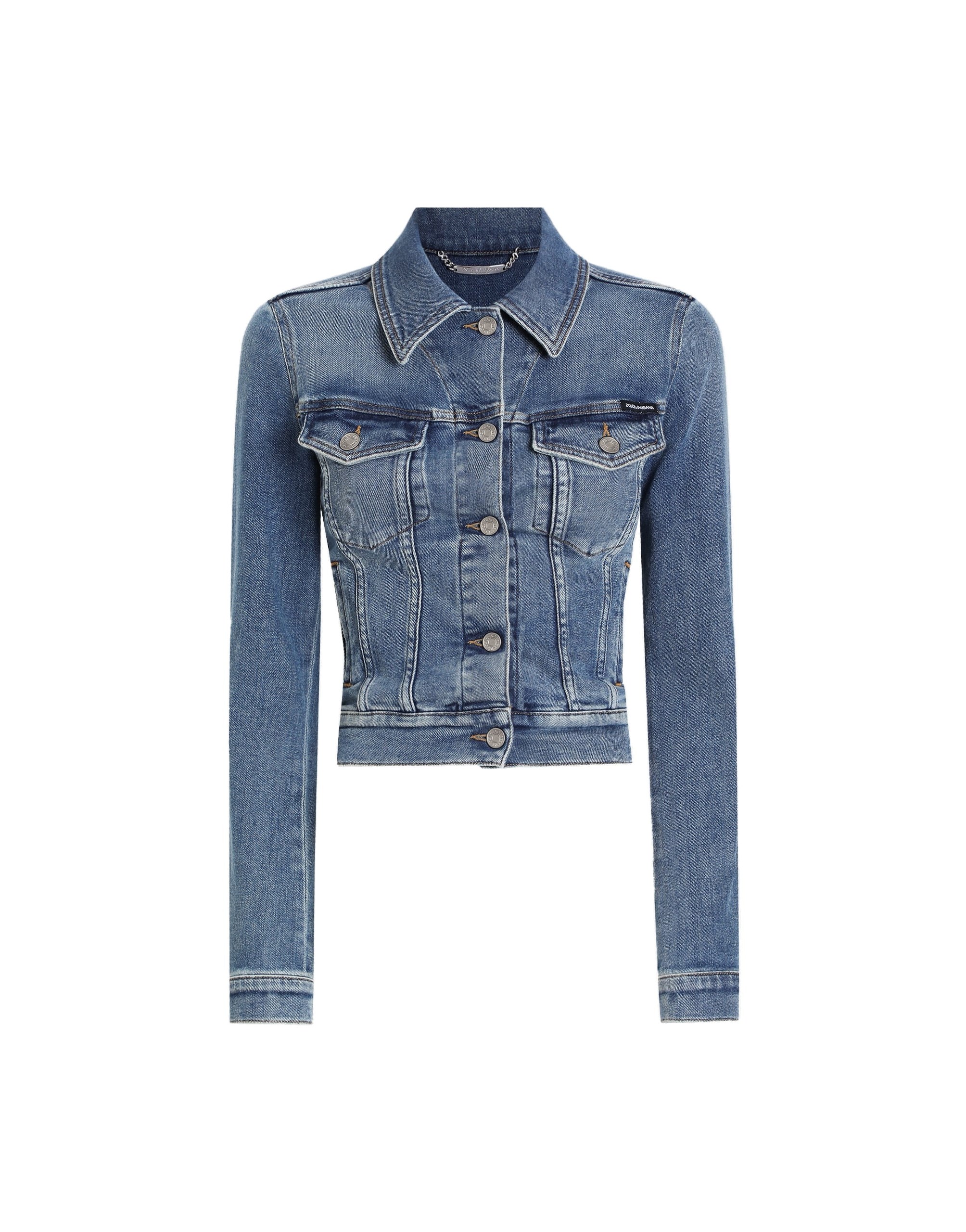 Dolce & Gabbana Cropped cotton denim jacket