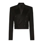 Dolce & Gabbana Cropped double-breasted wool tuxedo jacket
