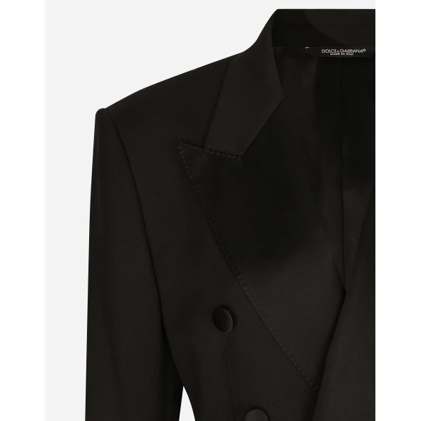 Dolce & Gabbana Cropped double-breasted wool tuxedo jacket, view 6