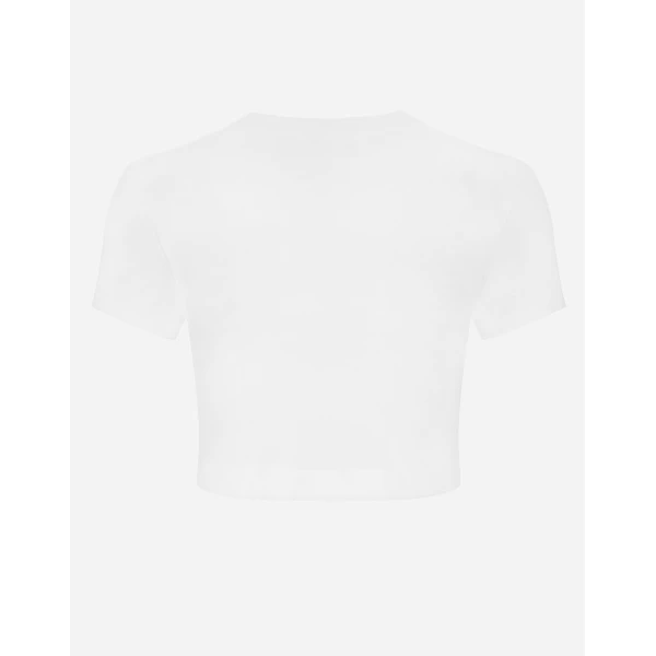 Dolce & Gabbana Cropped jersey T-shirt with DG logo Top, view 2