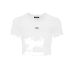 Dolce & Gabbana Cropped jersey T-shirt with DG logo Top