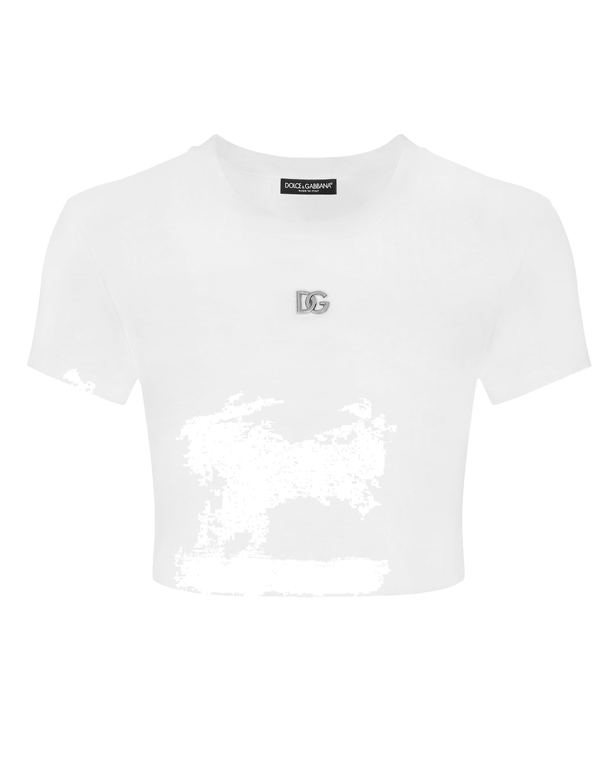 Dolce & Gabbana Cropped jersey T-shirt with DG logo