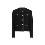 Dolce & Gabbana Cropped single-breasted bouclé tweed jacket with bejeweled buttons