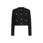 Dolce & Gabbana Cropped single-breasted raschel tweed jacket with bejeweled buttons
