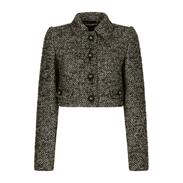 Dolce & Gabbana Cropped speckled tweed jacket