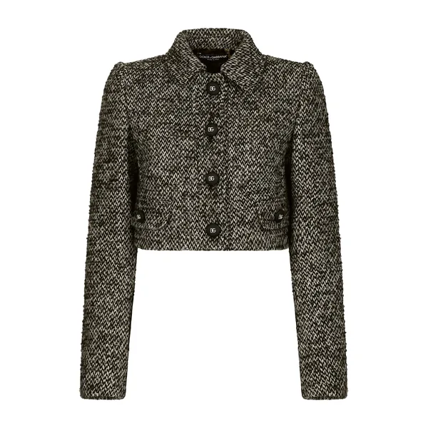 Dolce & Gabbana Cropped speckled tweed jacket