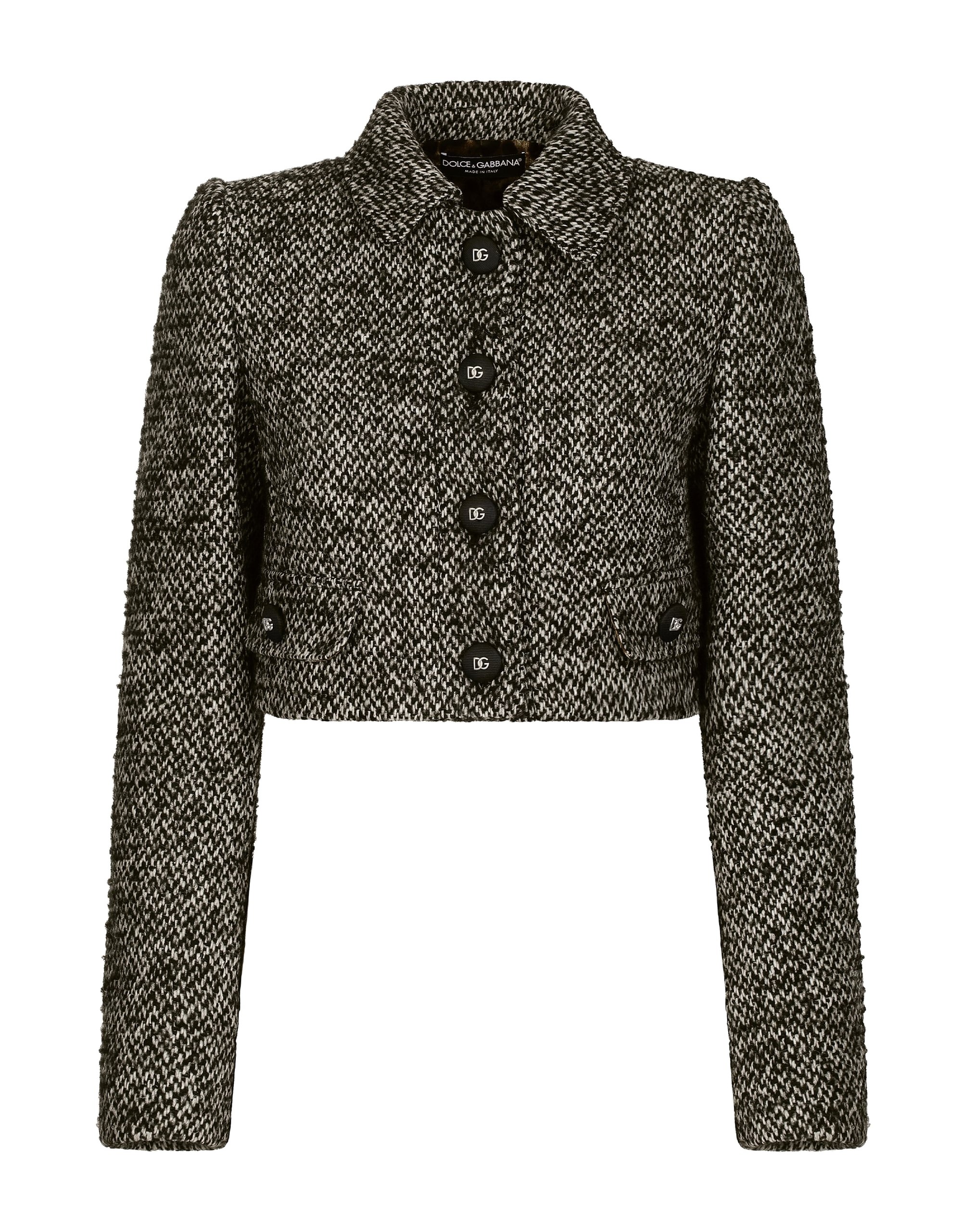 Dolce & Gabbana Cropped speckled tweed jacket